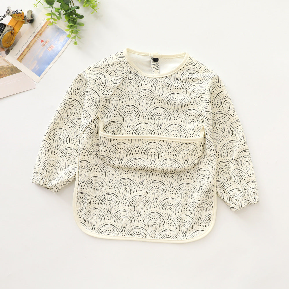 Lace Print Full-Sleeve Waterproof Bib