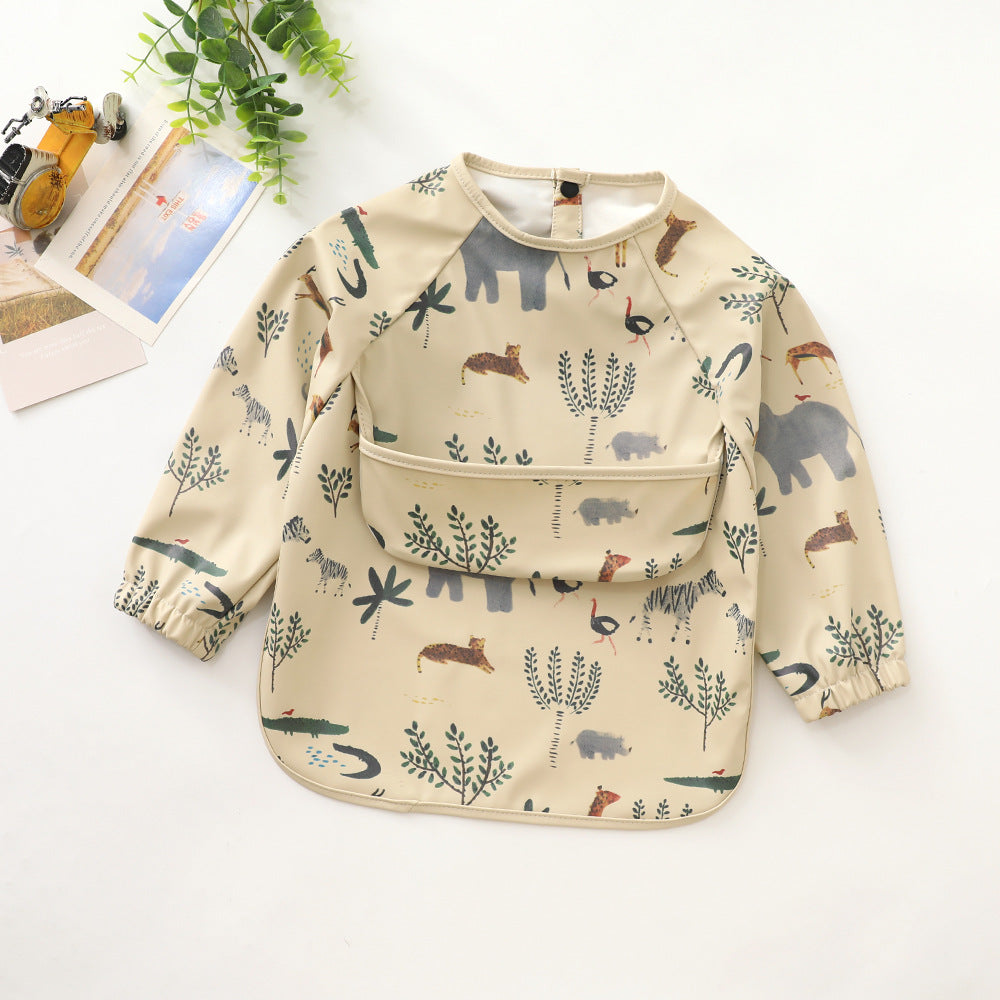 Animals Print Full-Sleeve Waterproof Bib