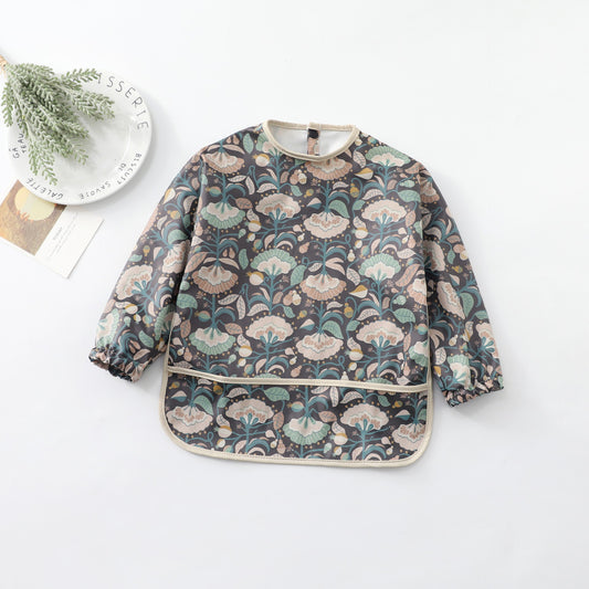Forest Floral Waterproof Long-Sleeve Bib