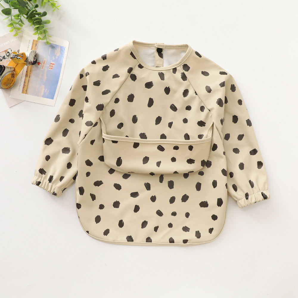 Spotty Print Full-Sleeve Waterproof Bib