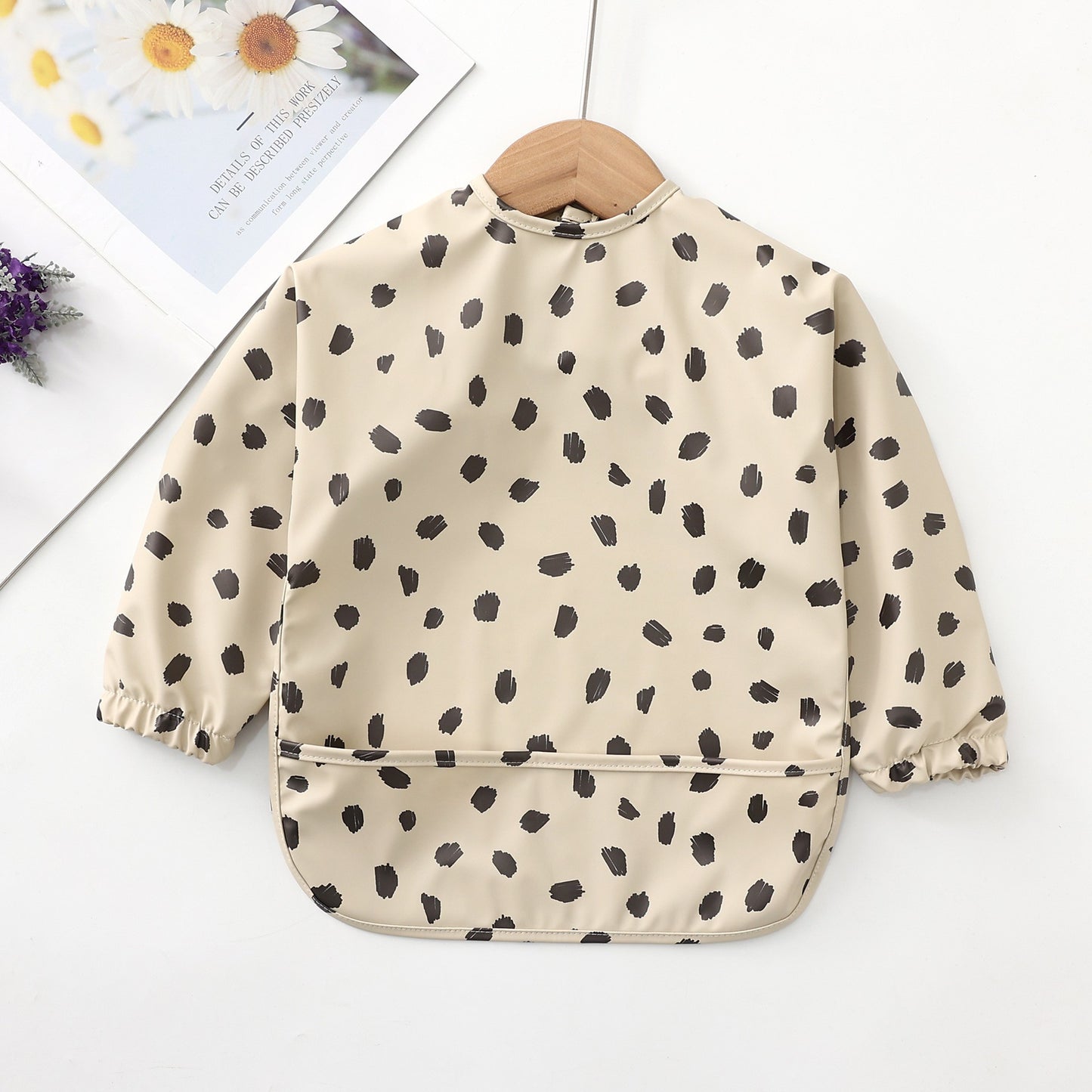 Spotty Print - Waterproof Long-Sleeve Baby Bib