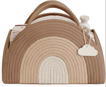 Rainbow Baby Diaper Caddy Organizer – Earthy Tones