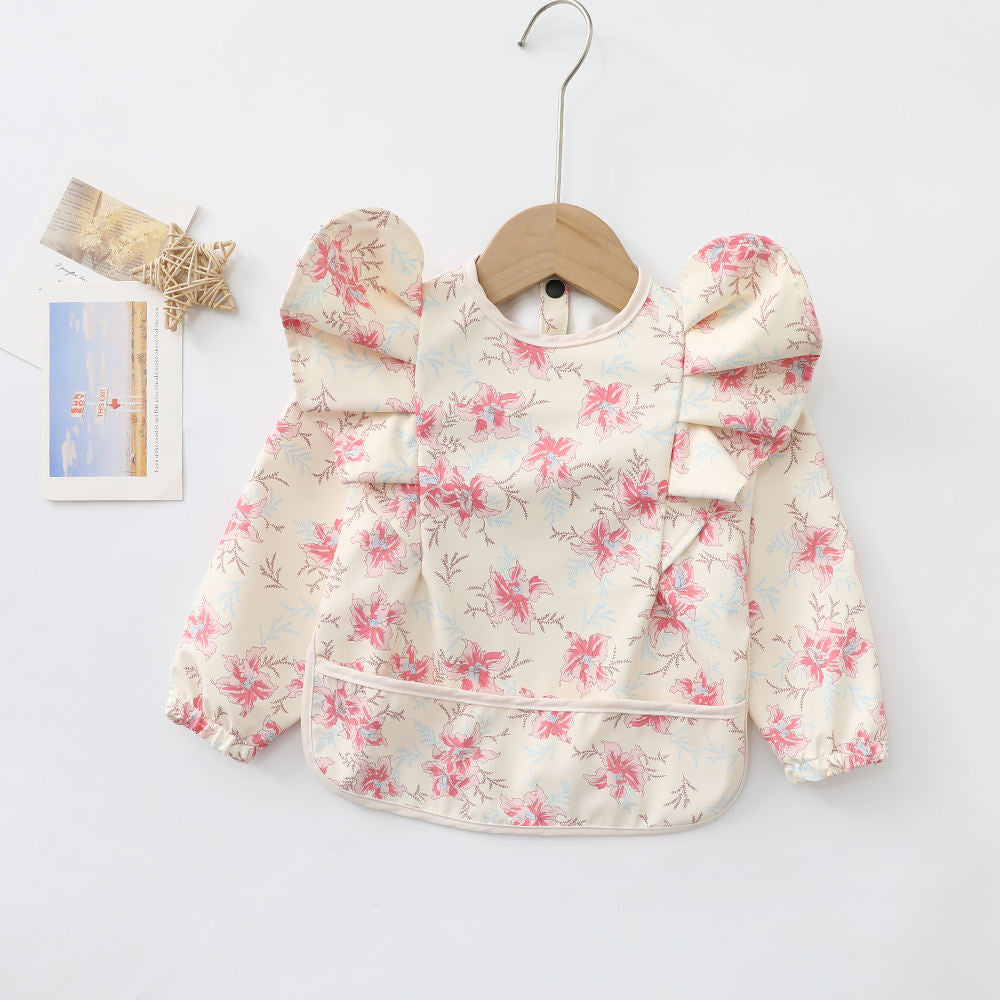 Fantasia Floral Full-Sleeve Waterproof Bib – Ruffle Edition