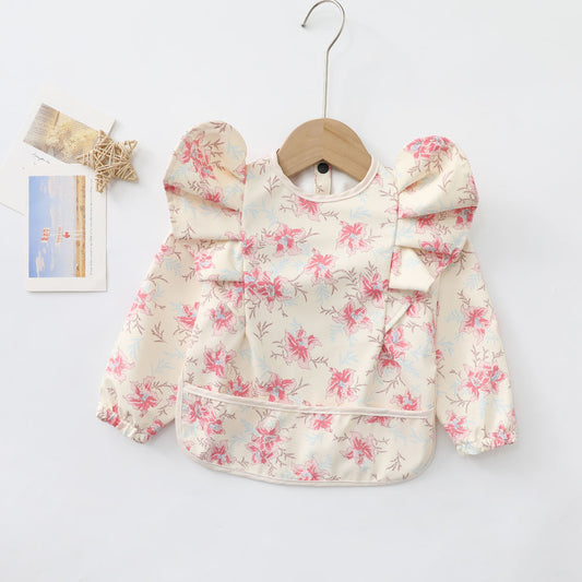 Fantasia Floral Full-Sleeve Waterproof Bib – Ruffle Edition