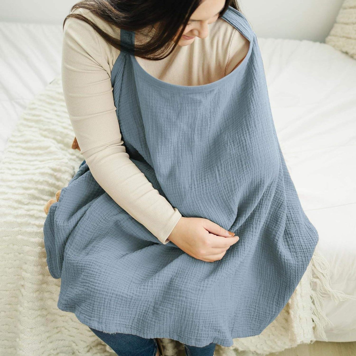 Crescent Nursing Cover with Wooden Ring