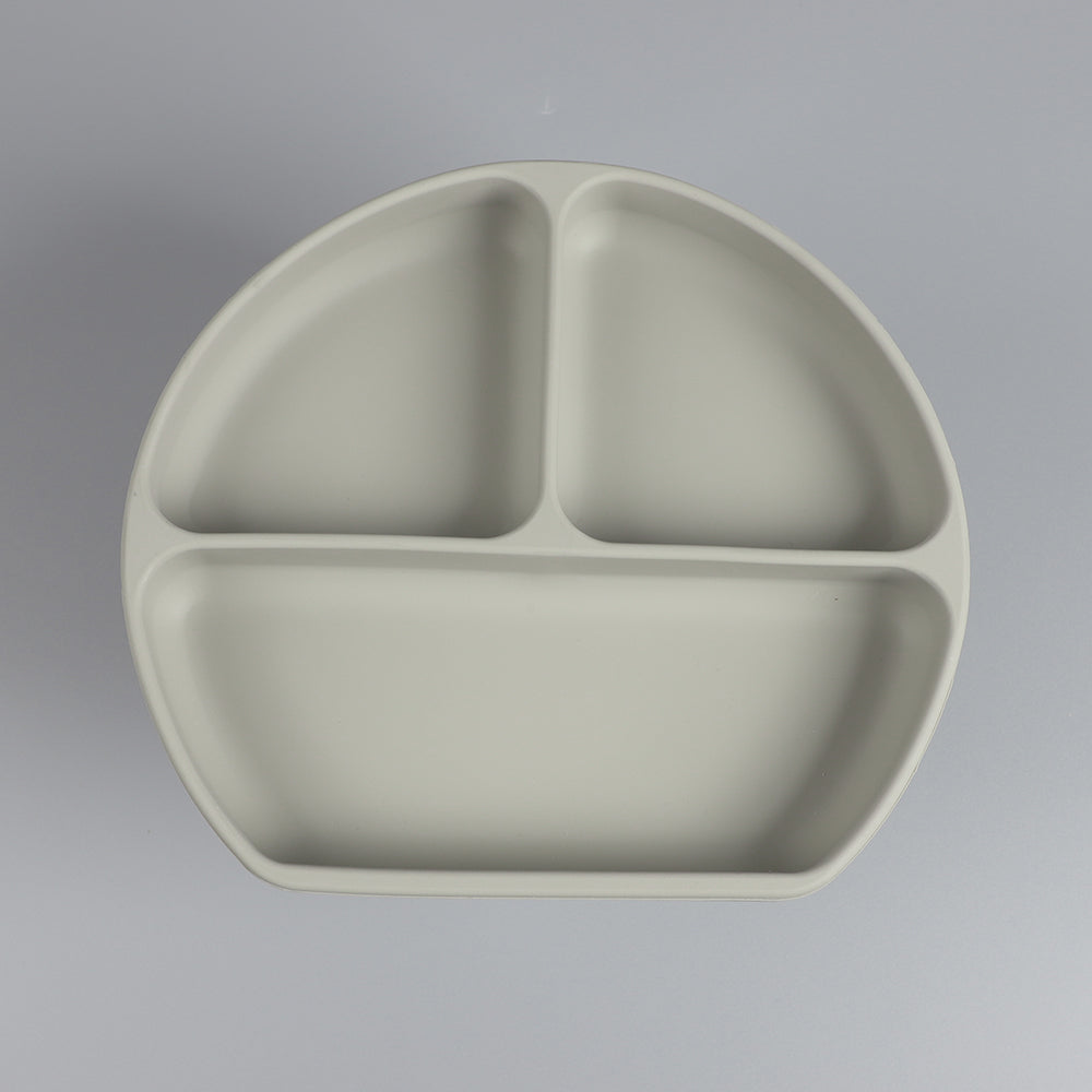 Silicone Divided Suction Plate – Cloud Grey