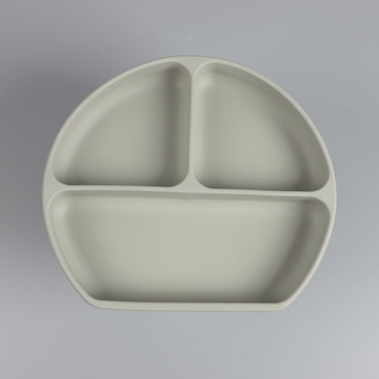 Silicone Divided Suction Plate – Cloud Grey
