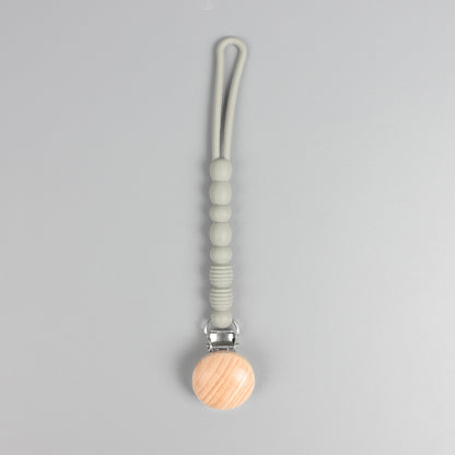 Silicone Pacifier Clip – Cloud Grey
