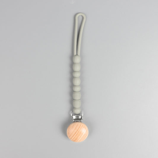 Silicone Pacifier Clip – Cloud Grey