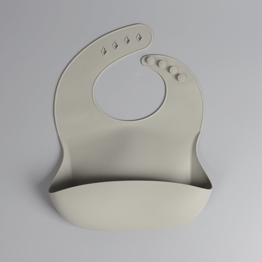 Silicone Baby Bib – Cloud Grey