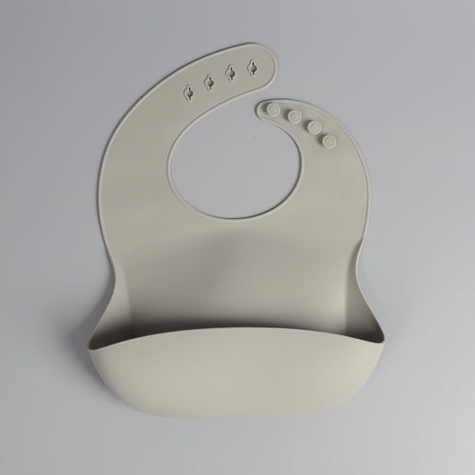 Silicone Baby Bib – Cloud Grey