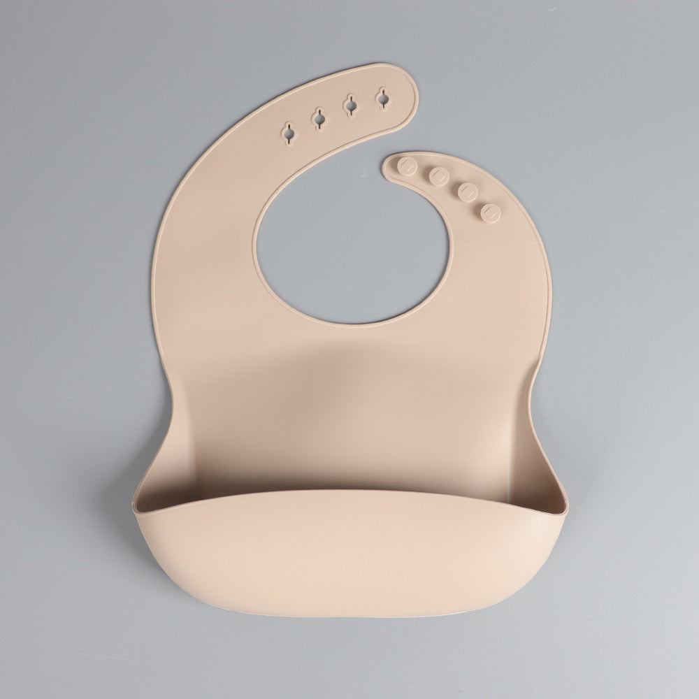 Silicone Baby Bib – Spot Beige