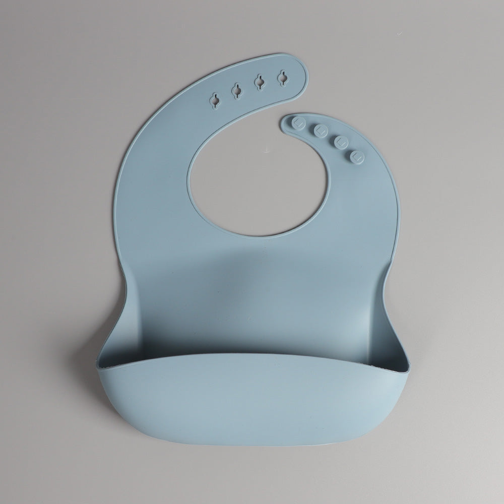 Silicone Baby Bib – Powder Blue