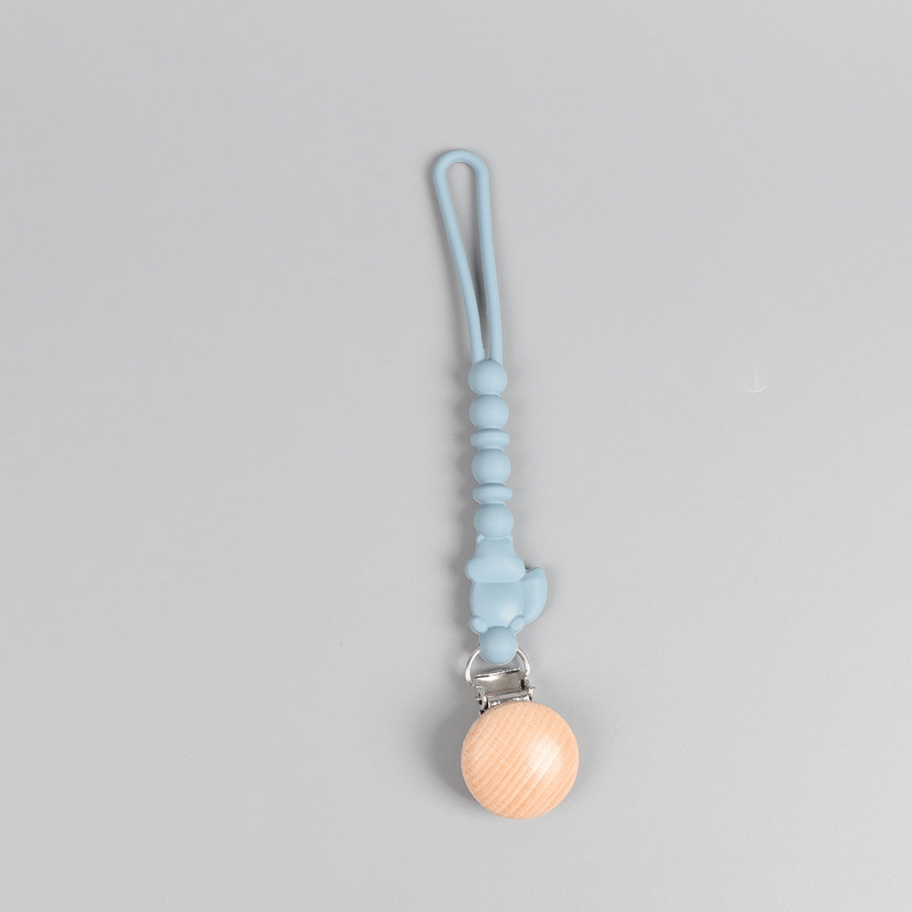 Silicone Squirrel Pacifier Clip – Powder Blue