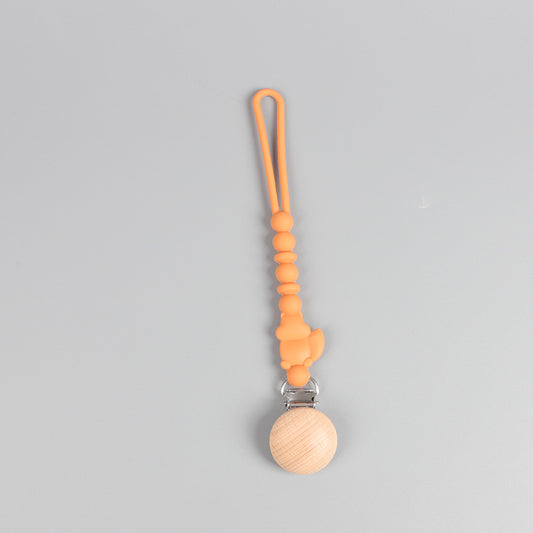 Silicone Squirrel Pacifier Clip – Funky Orange