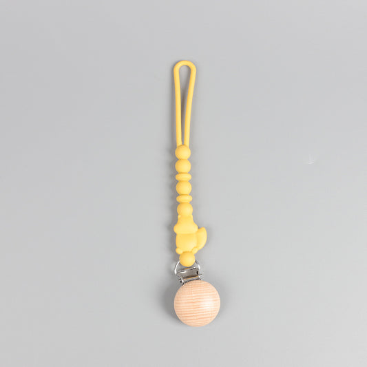 Silicone Squirrel Pacifier Clip – Sunshine Yellow