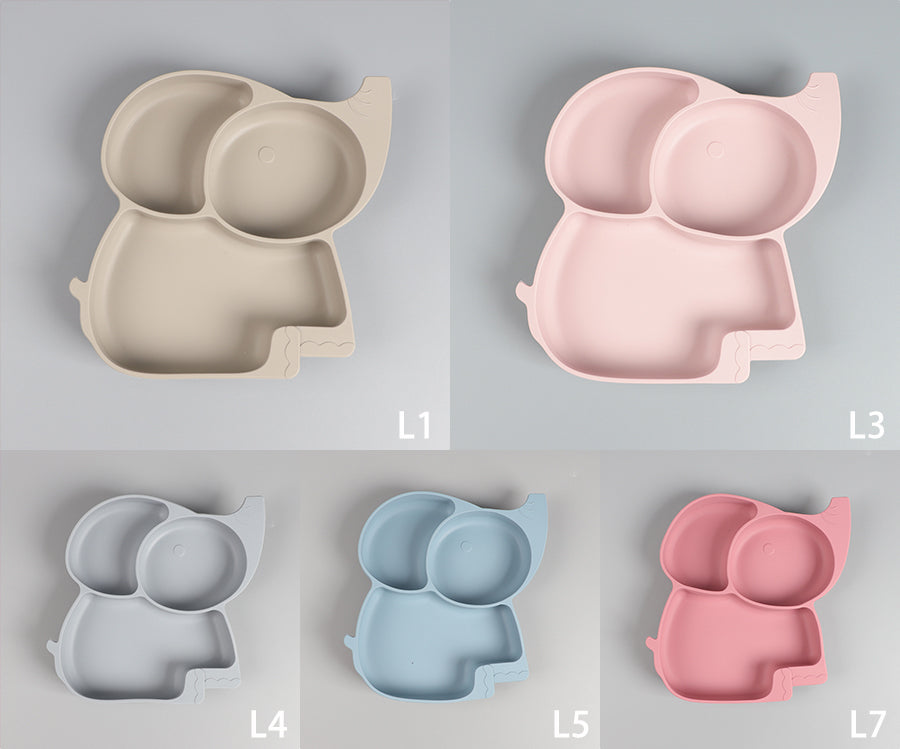 Elephant-Shaped Silicone Suction Plate