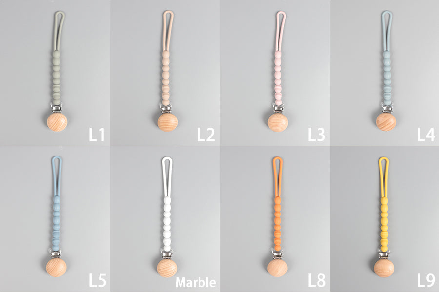 Silicon Pacifier Clip- Spot Beige