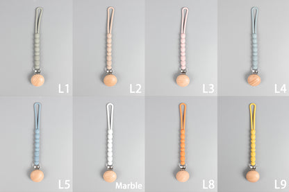 Silicon Pacifier Clip- Spot Beige