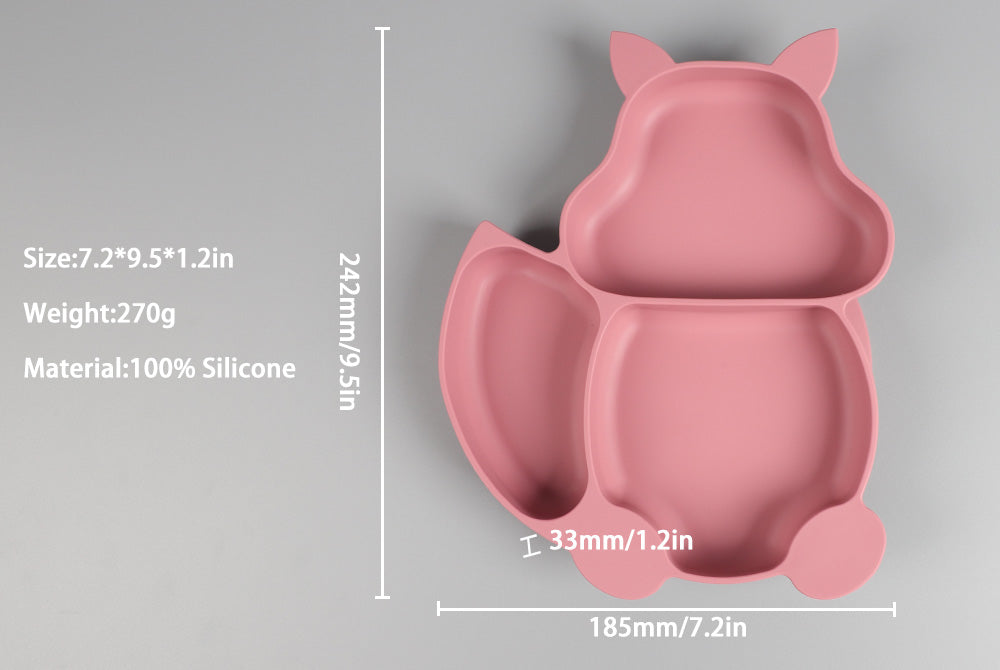 Squirrel-Shaped Silicone Suction Plate