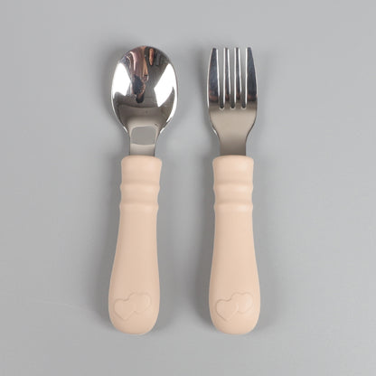Toddler Spoon & Fork Set – Pink