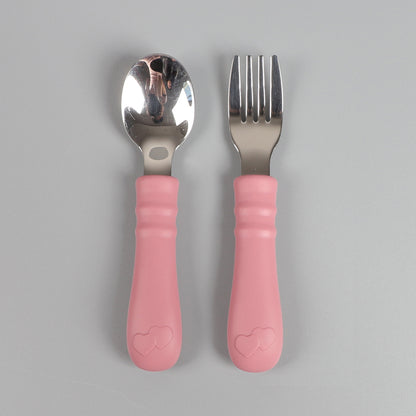 Toddler Spoon & Fork Set – Pink