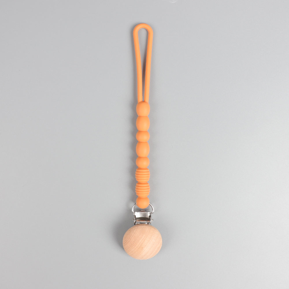 Silicone Pacifier Clip – Funky Orange
