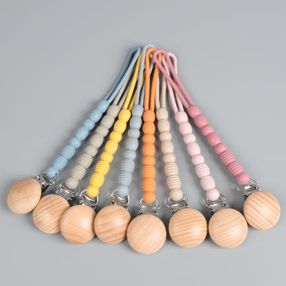 Silicon Pacifier Clip- Spot Beige
