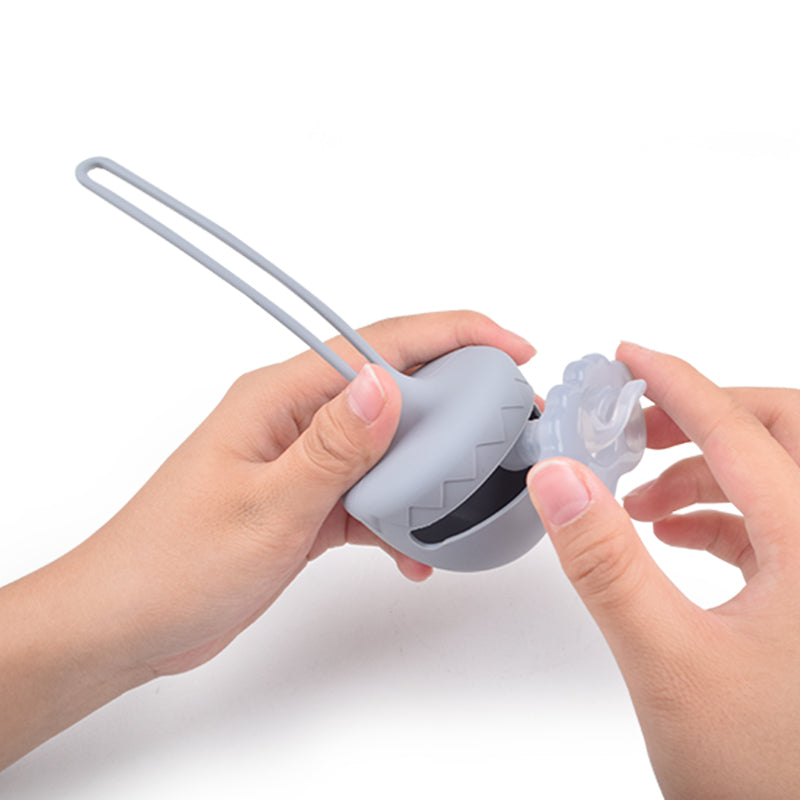 Silicone Acorn Shaped Pacifier Holder – Powder Blue