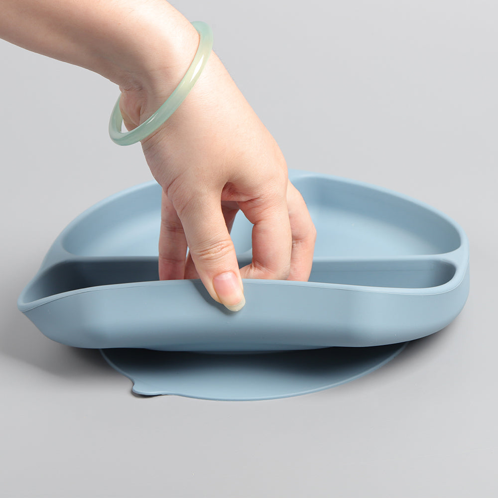 Silicone Divided Suction Plate with Spoon & Fork