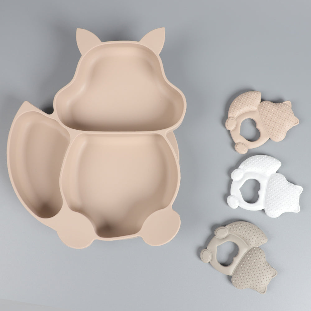 Squirrel-Shaped Silicone Suction Plate