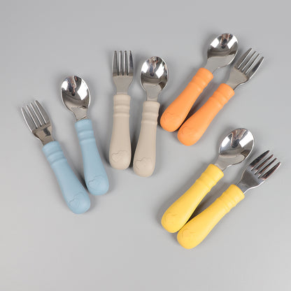 Toddler Spoon & Fork Set – Pink