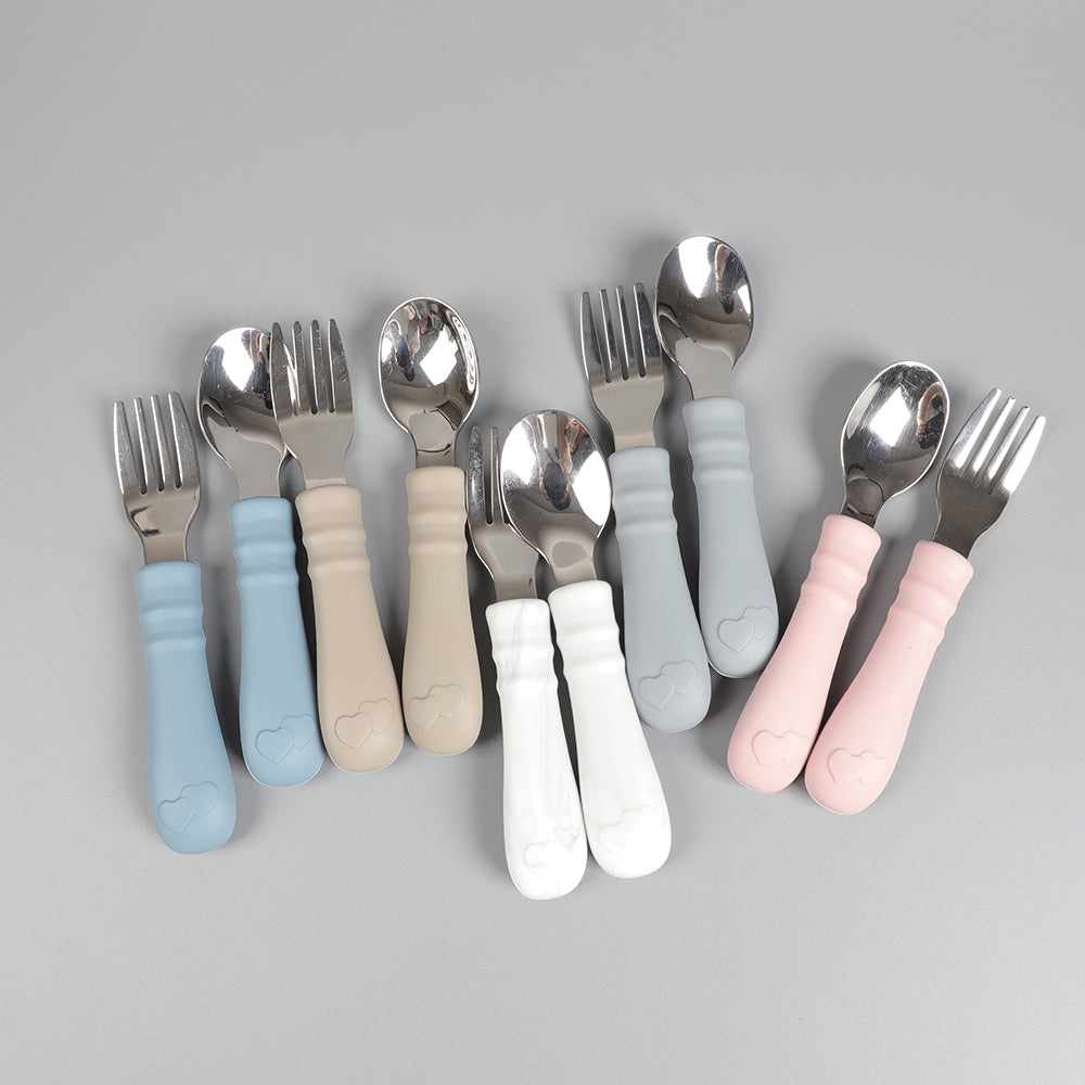 Toddler Spoon & Fork Set – Pink