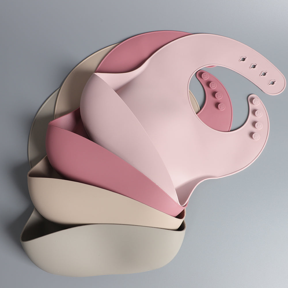 Silicone Baby Bib – Dusty Rose