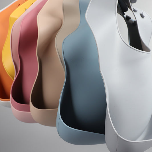 Silicone Baby Bib – Spot Beige