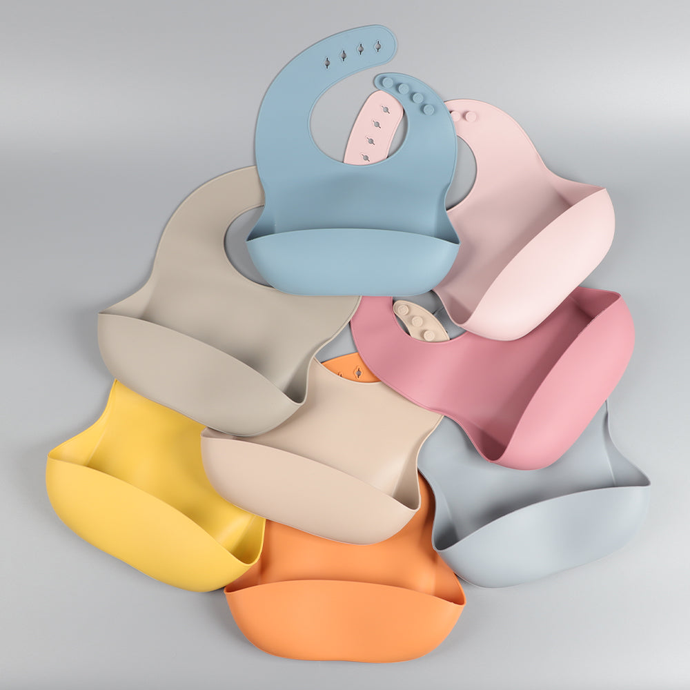 Silicone Baby Bib – Spot Beige