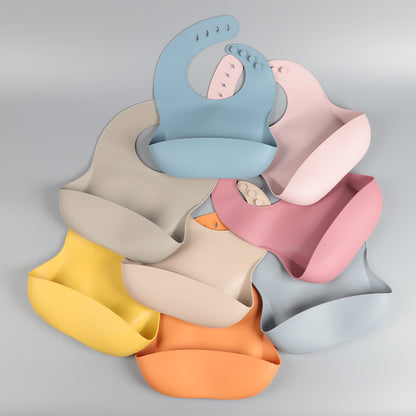 Silicone Baby Bib – Spot Beige